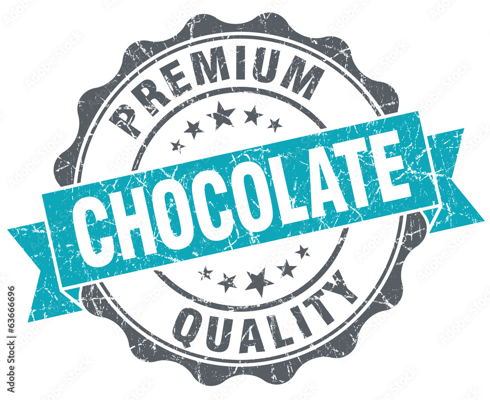 Fototapeta premium Chocolate turquoise grunge retro vintage isolated seal