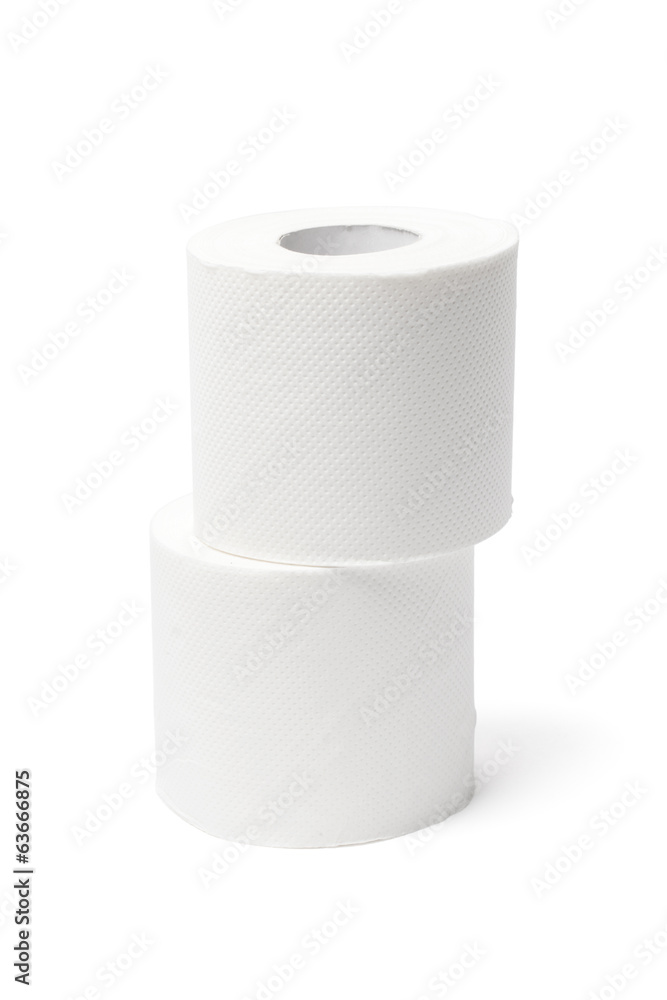 Two Toilet Paper Rolls - With Clipping Path Two Toilet Paper Rolls - With Clipping Path