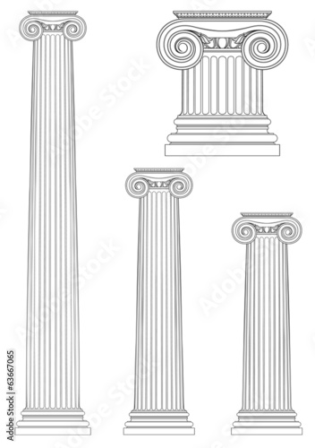 set of ionic column , vector drawing