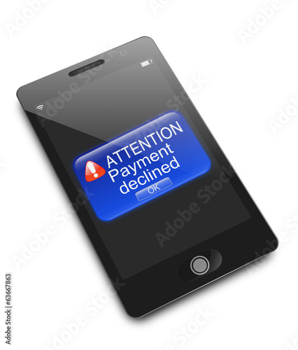 Obraz na plátně Payment declined concept.