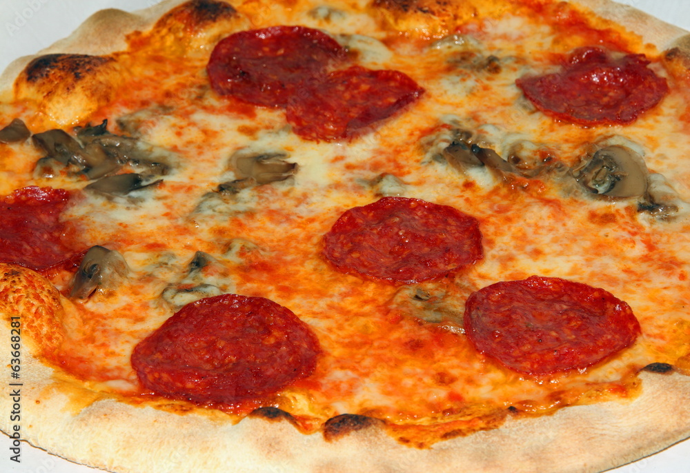 pizza with pepperoni and mushrooms and mozzarella pizza with pepperoni and mushrooms and mozzarella