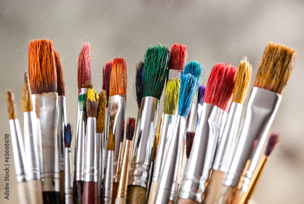 Fototapeta premium Paints and brushes