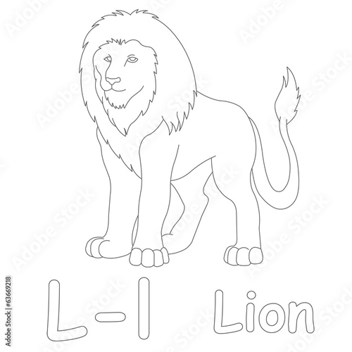 L for Lion Coloring Page