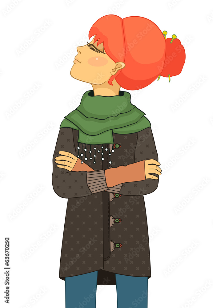 Haughty girl with head up Haughty girl with head up