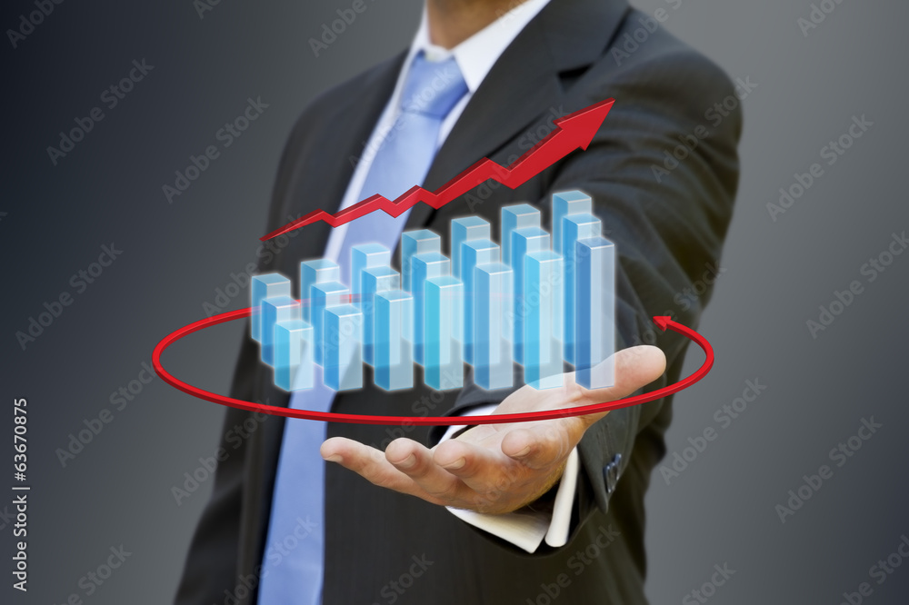 Businessman graph concept Businessman graph concept