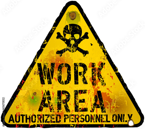 work area,warning / prohibition sign, vector