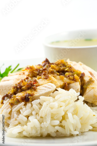 rice steamed with chicken soup