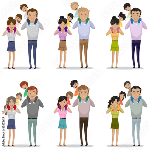 Portrait Of Happy Family Isolated On White Background