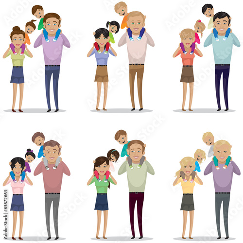 Portrait Of Happy Family Isolated On White Background