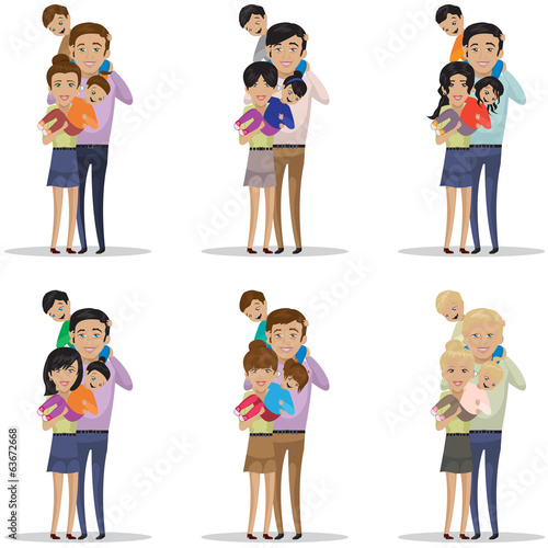 Portrait Of Happy Family Isolated On White Background