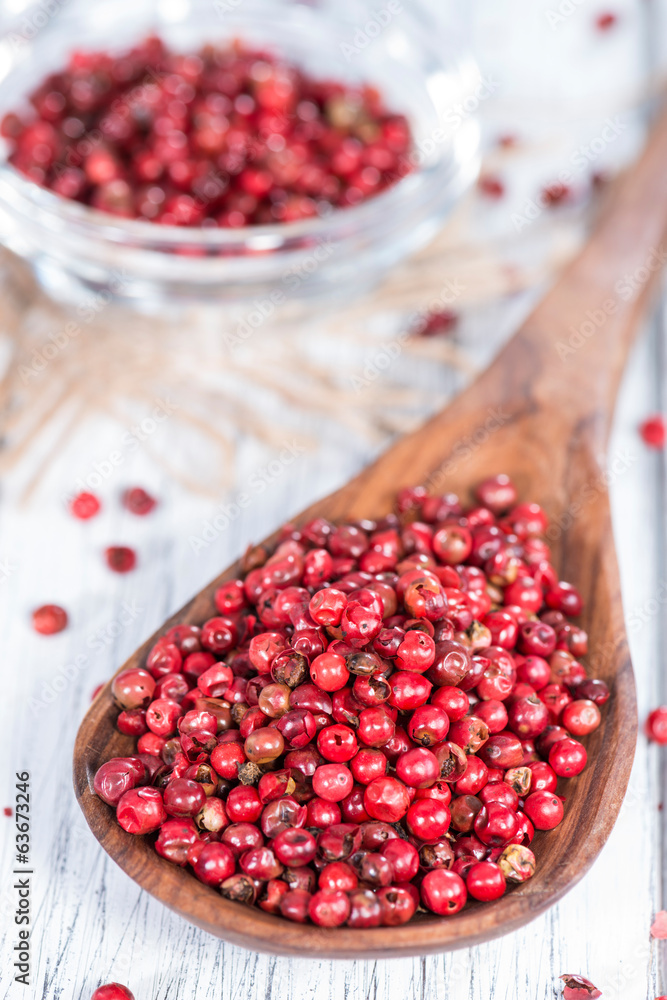 Portion of Pink Peppercorns Portion of Pink Peppercorns