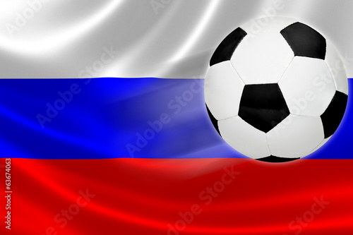 Soccer Ball Streaks Across Russia s Flag