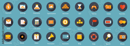 Set of Flat Icons Vector Illustration
