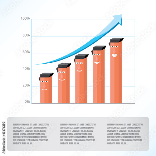 Arrow Charts cartoon and Graphs going up