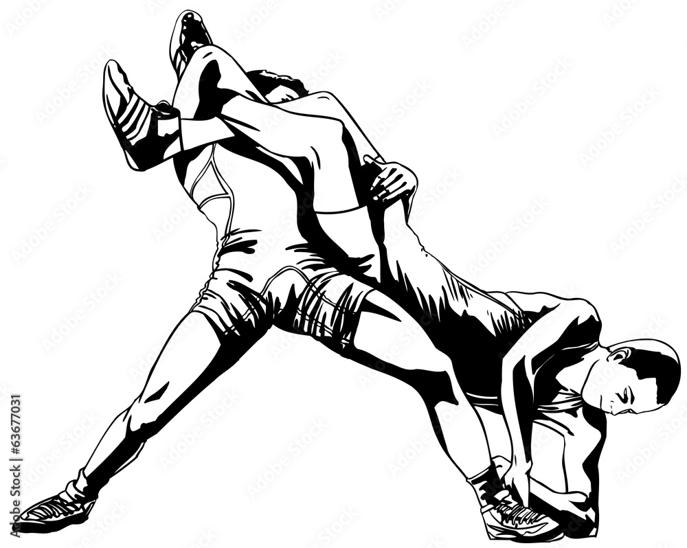 Fototapeta premium Greco-Roman wrestling