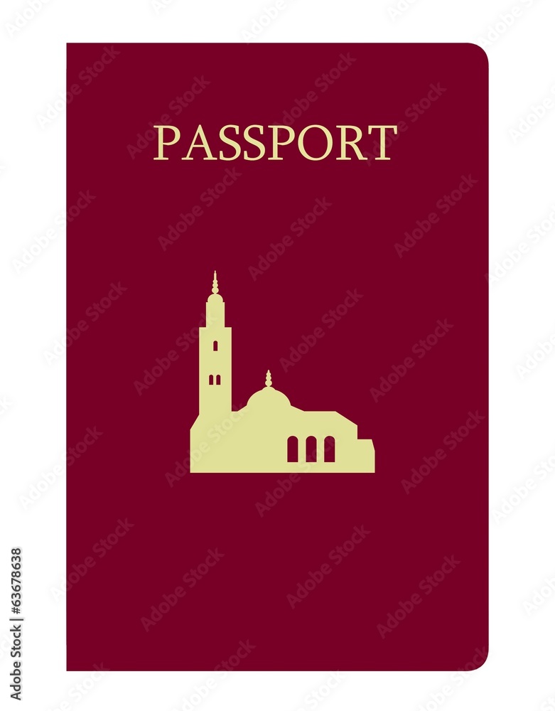 Mosquée sur un passeport