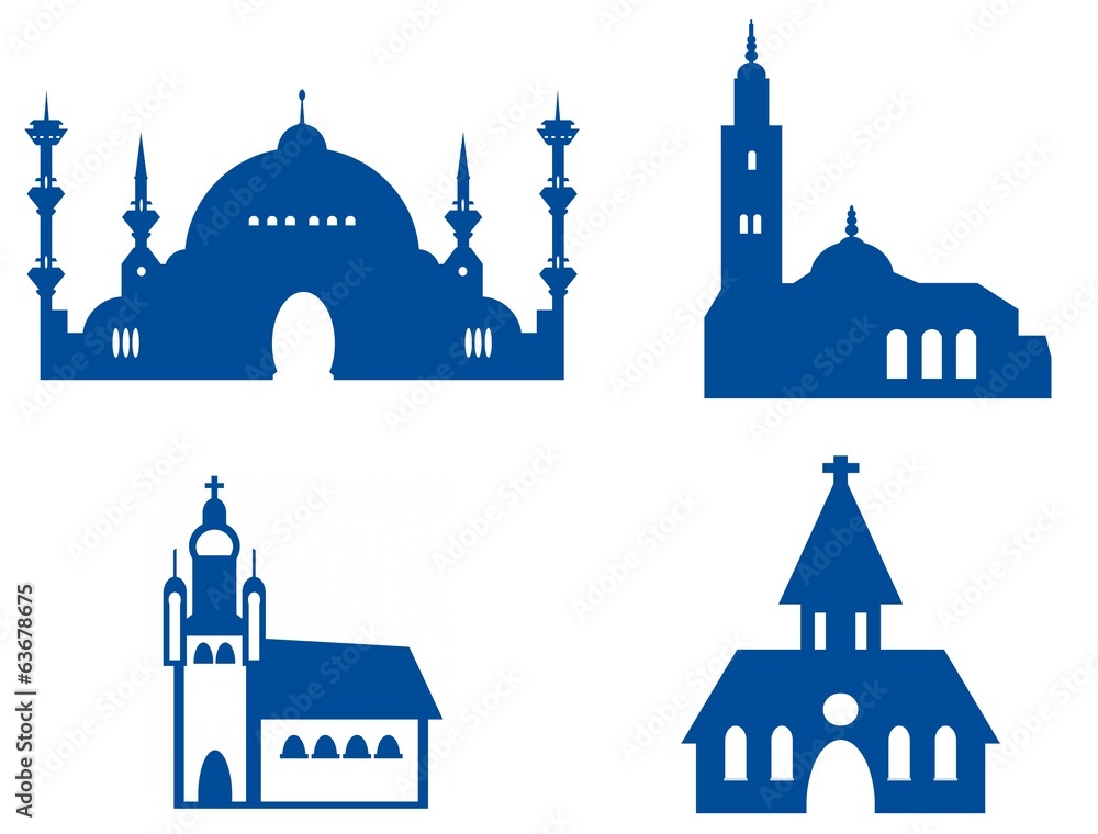 Edifices religieux en 4 icônes
