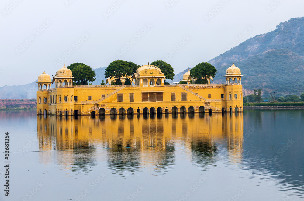 Water Palace (Jal Mahal) in Man Sagar Lake. Jaipur, Rajasthan, I