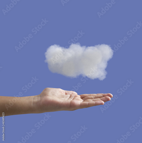 hand and cloud