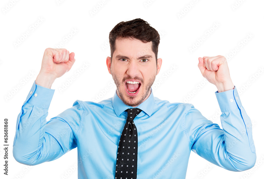 Angry business man, yelling, screaming Angry business man, yelling, screaming