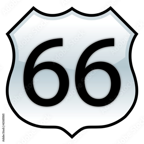 Route 66 sign with glossy effect
