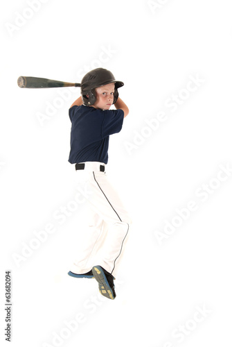 young baseball player batting waiting for a pitch
