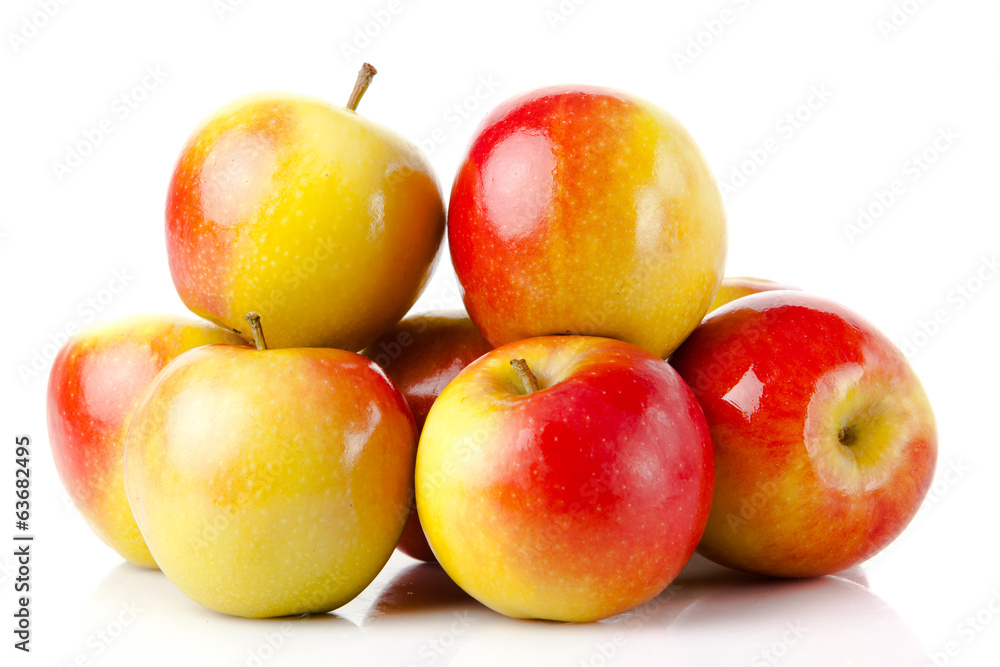 fresh colorful apples isolated on white background fresh colorful apples isolated on white background