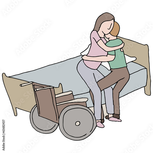 Lifting Disabled Woman