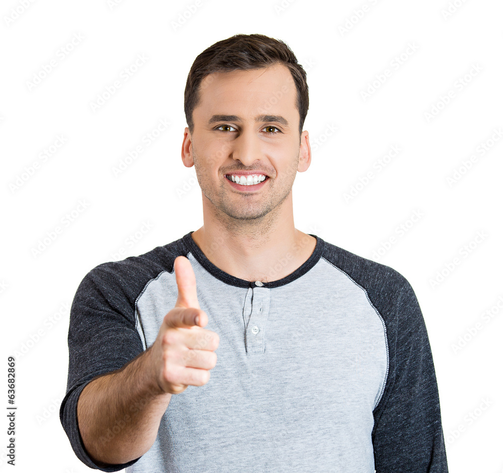 Hand, finger Gun pointing gesture man isolated white background Hand, finger Gun pointing gesture man isolated white background