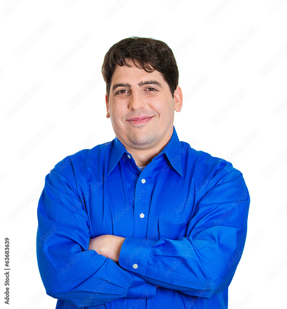 Portrait confident smiling young man on white background Portrait confident smiling young man on white background