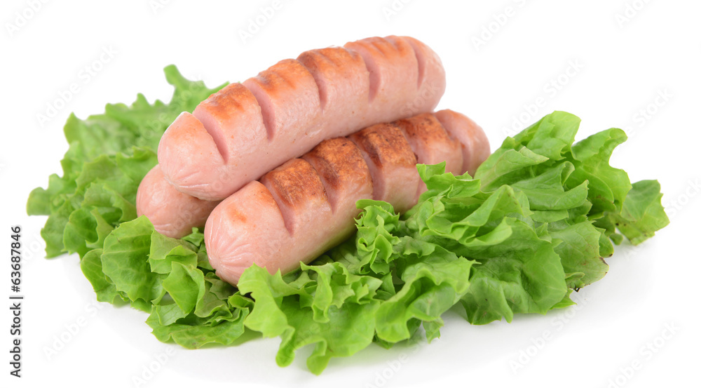 Grilled sausage isolated on white Grilled sausage isolated on white