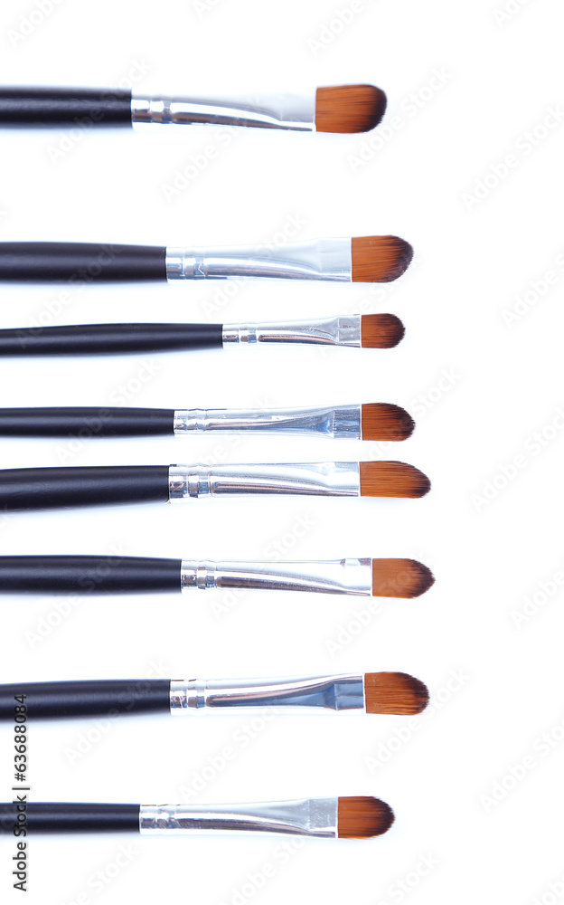 Black make-up brushes isolated on white Black make-up brushes isolated on white