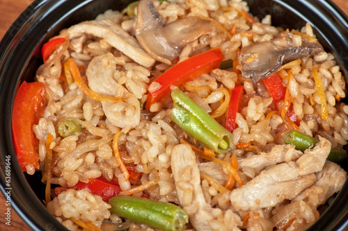 Rice chicken vegetable