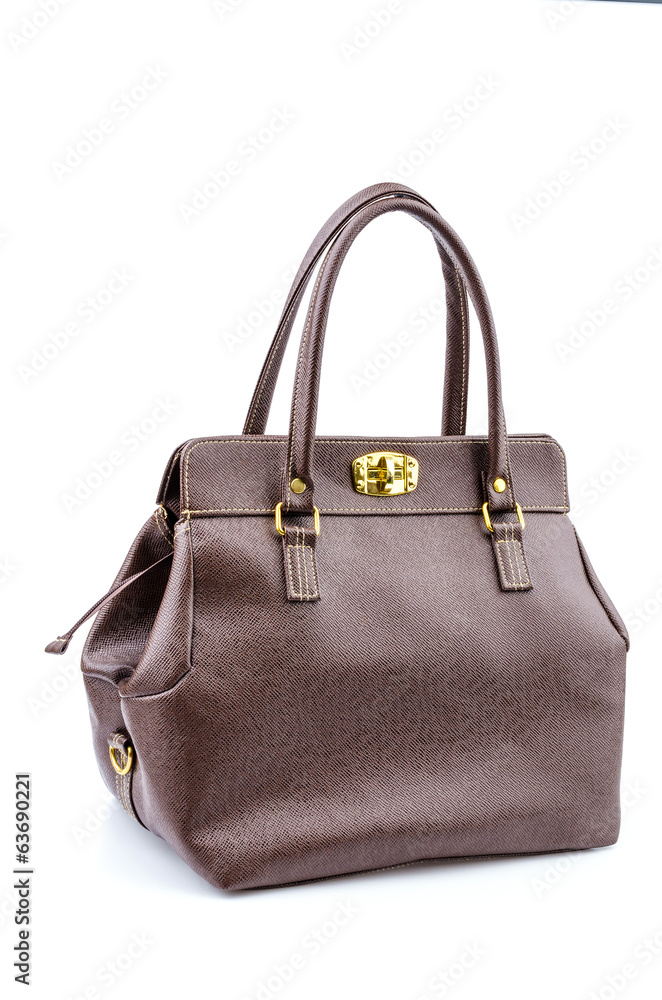Woman leather bag isolated white background Woman leather bag isolated white background