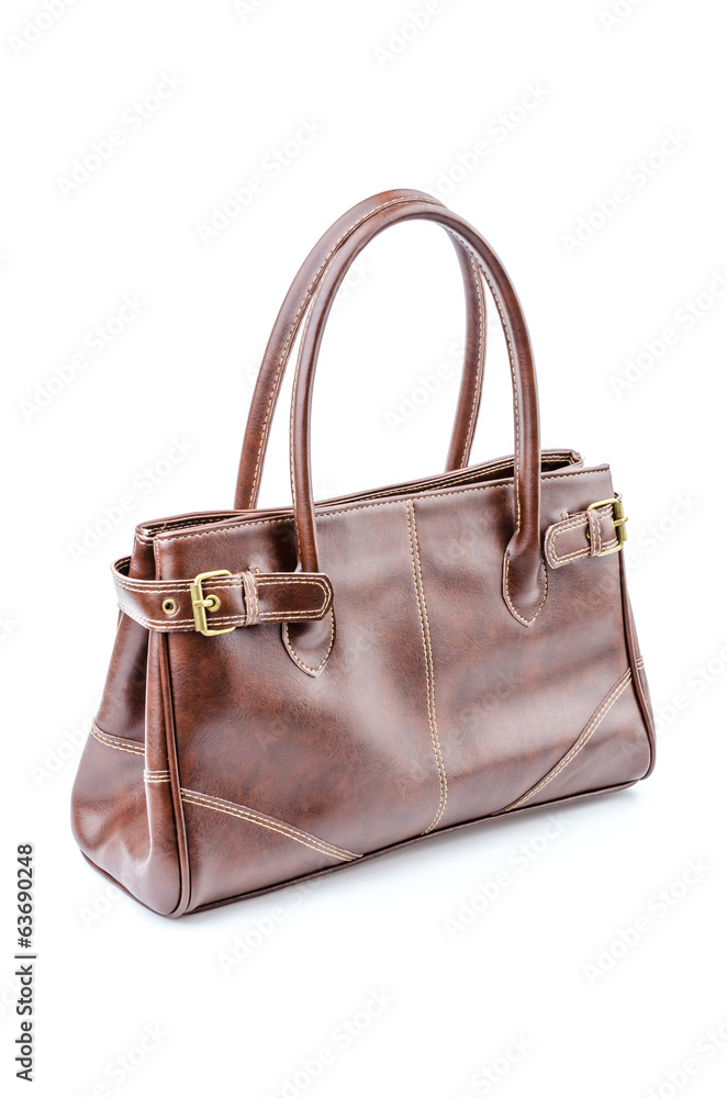 Woman leather bag isolated white background Woman leather bag isolated white background