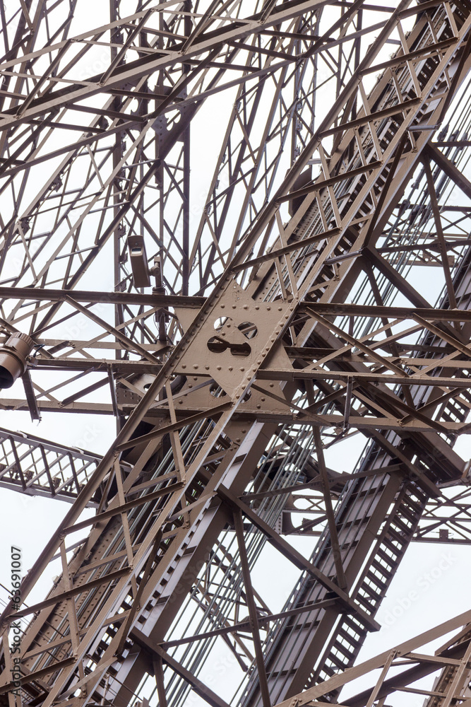 Architectural detail of the design of the Eiffel Tower
