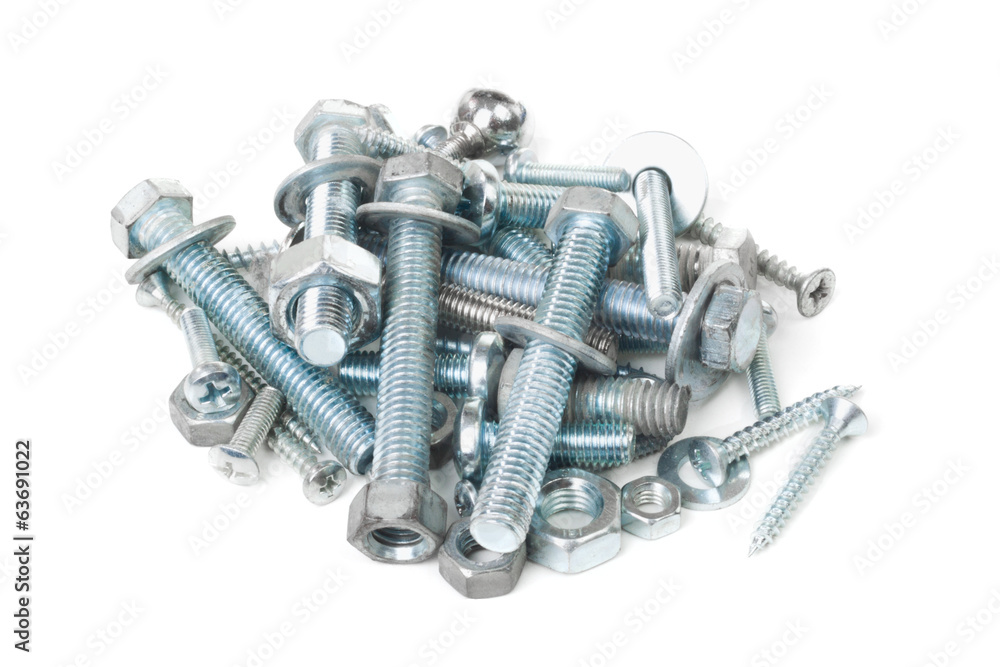 Heap of bolts with nuts Heap of bolts with nuts