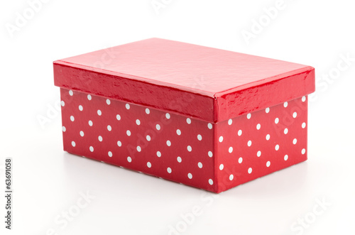 Red box isolated white background