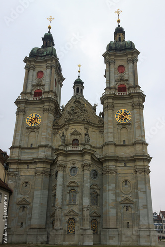 Facade of cathedral in St. Gallen