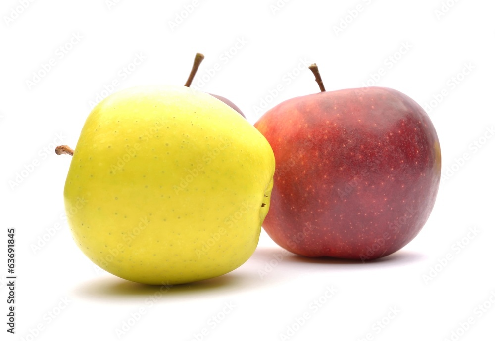 apples on white background