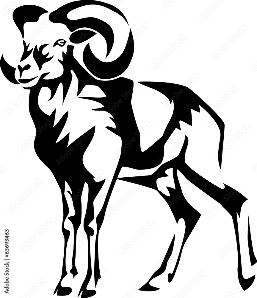 Naklejka premium stylized mouflon