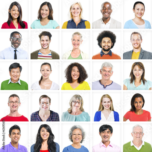 Portrait of Multiethnic Colorful Diverse People