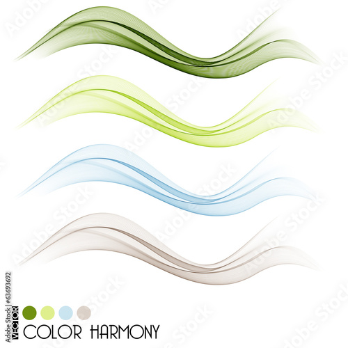 Set of color curve lines