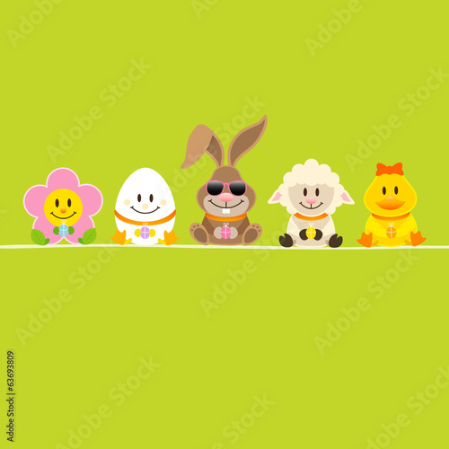 Easter Rabbit Sun Glasses   Friends Easter Card Green