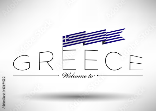 Greece Flag Typography Design