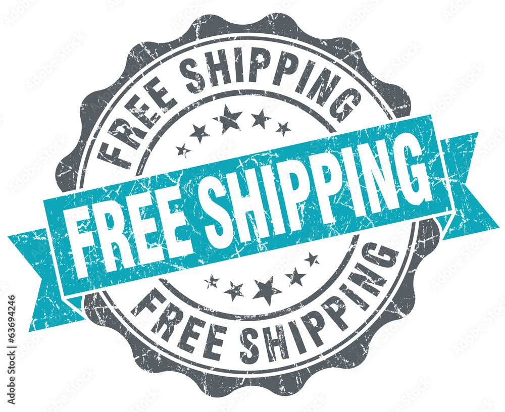 Fototapeta premium Free shipping turquoise grunge retro vintage isolated seal