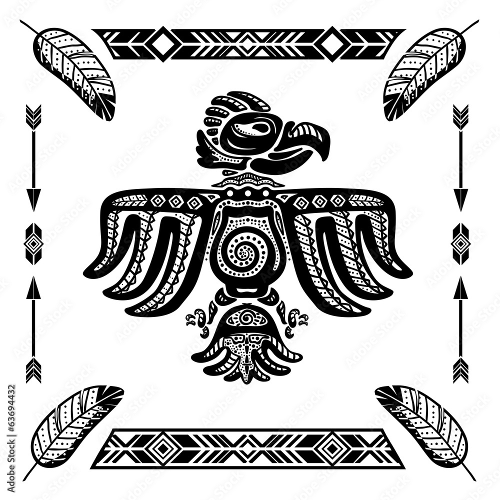 Tribal indian eagle tattoo stock illustration adobe stock