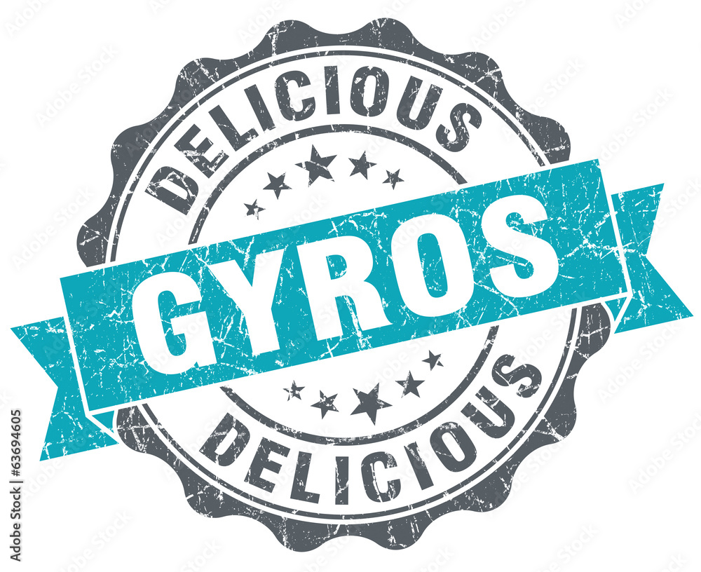 Obraz premium Gyros turquoise grunge retro vintage isolated seal