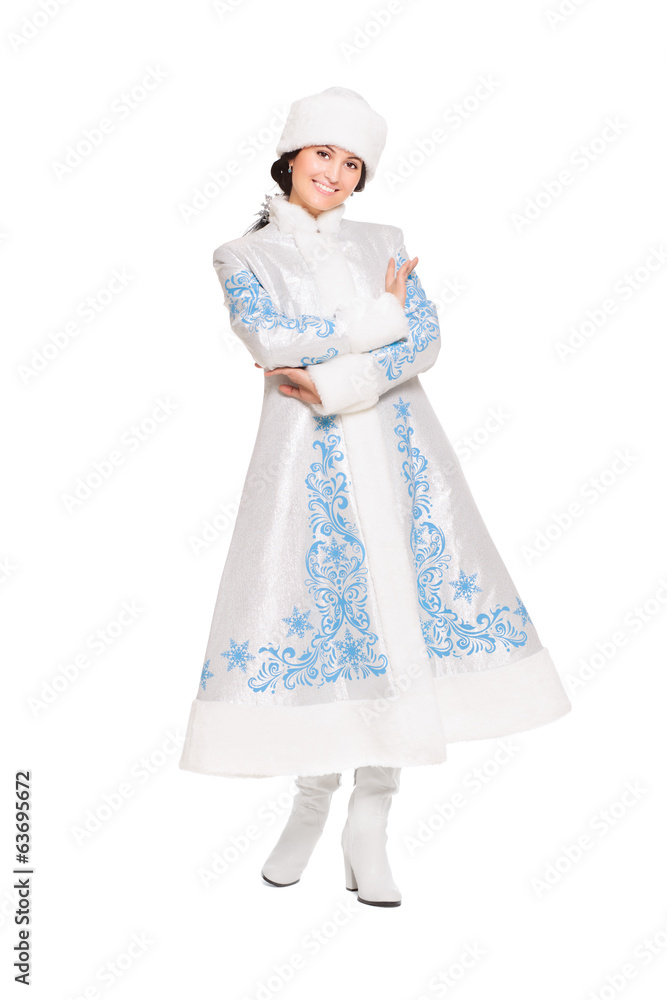 Nice brunette in a snow maiden costume Nice brunette in a snow maiden costume