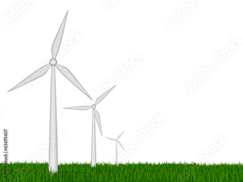 The concept of green energy. vector wind turbines